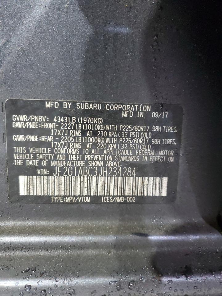 2018 Subaru Crosstrek Premium VIN: JF2GTABC3JH234284 Lot: 72066015