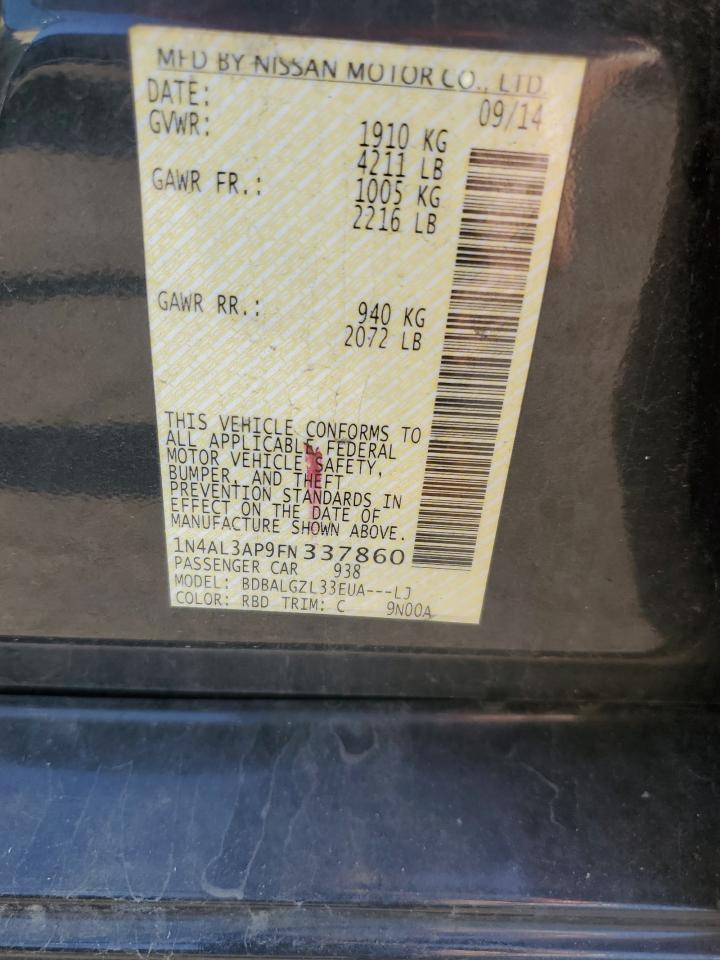 2015 Nissan Altima 2.5 VIN: 1N4AL3AP9FN337860 Lot: 81805595