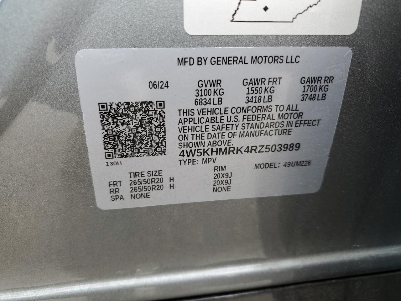 2024 Acura Zdx A-Spec VIN: 4W5KHMRK4RZ503989 Lot: 71803455