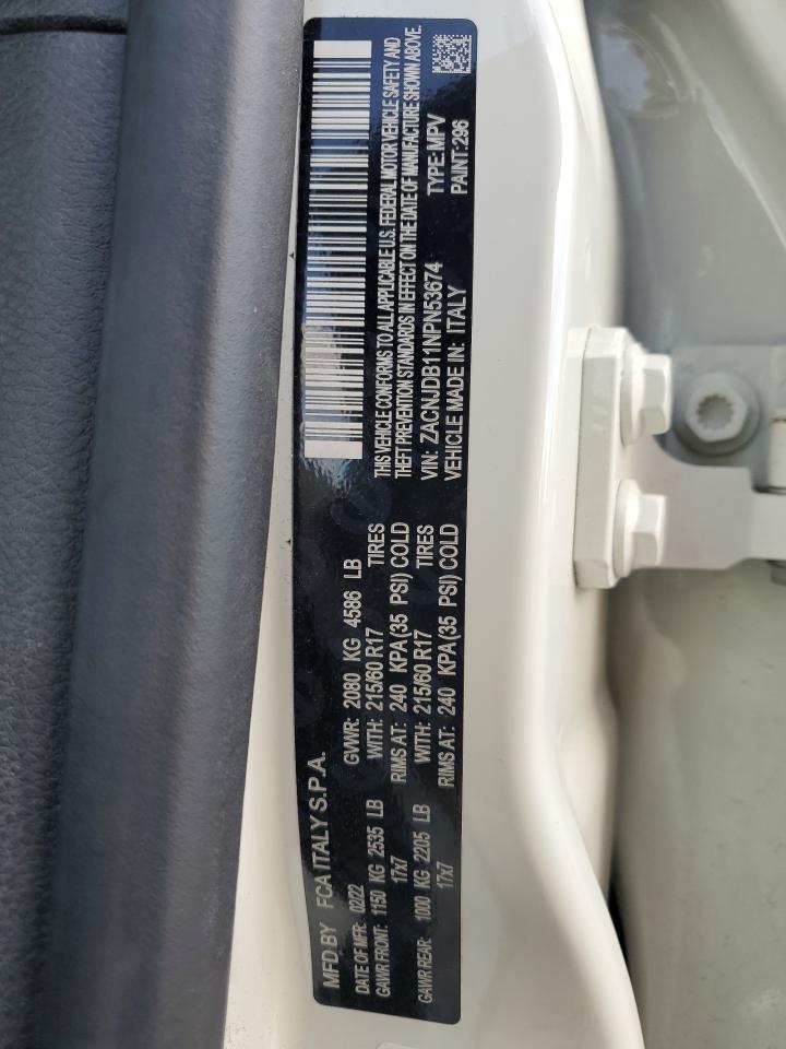 2022 Jeep Renegade Latitude VIN: ZACNJDB11NPN53674 Lot: 81476725