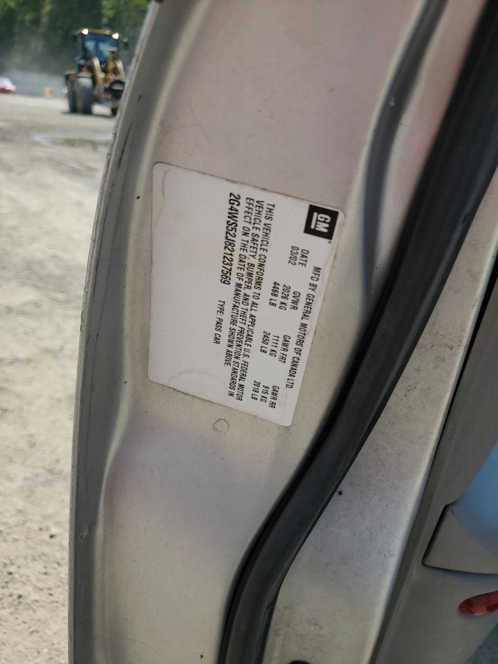 2002 Buick Century Custom VIN: 2G4WS52J821237569 Lot: 80703045