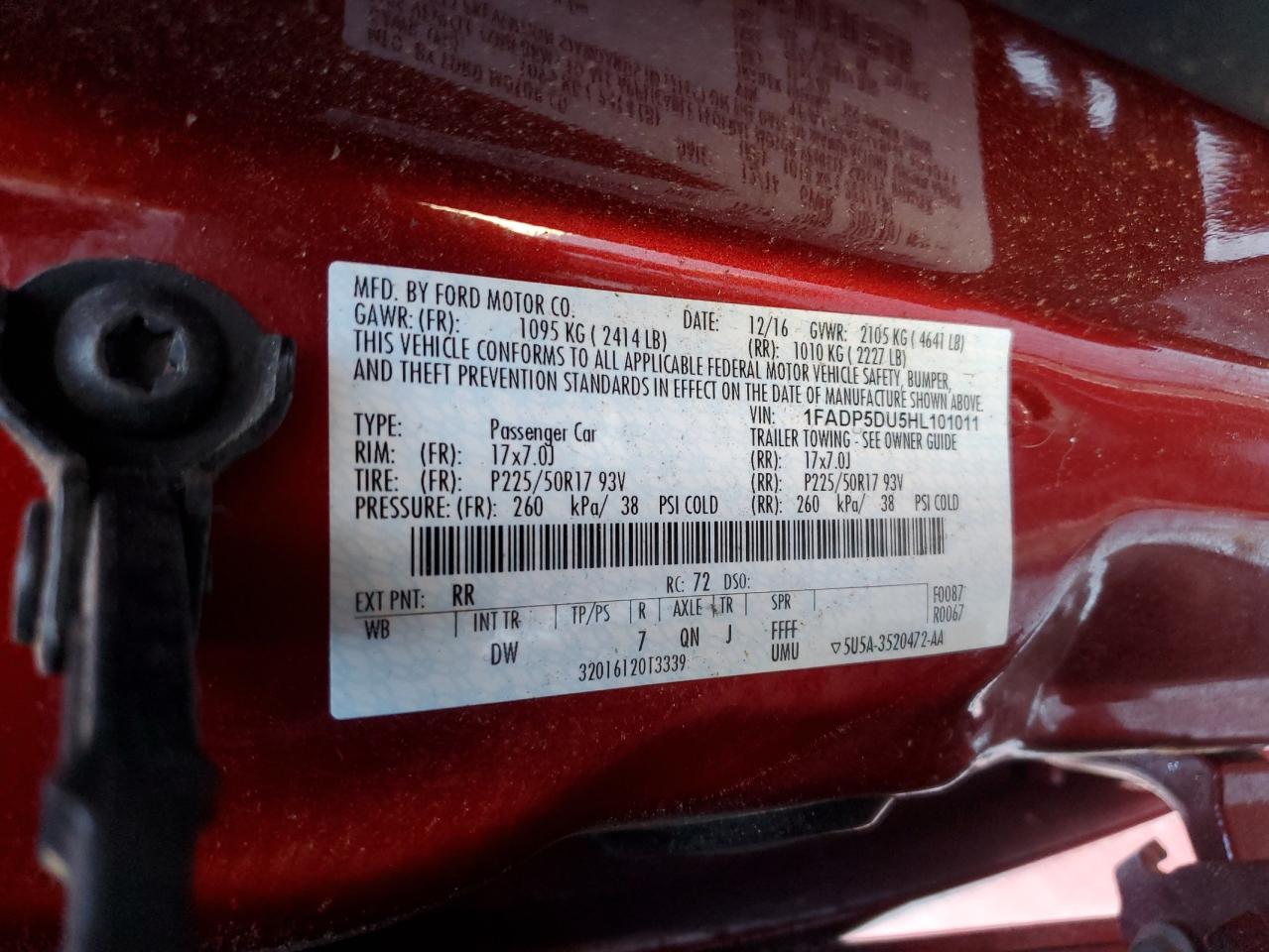 2017 Ford C-Max Titanium VIN: 1FADP5DU5HL101011 Lot: 80021985