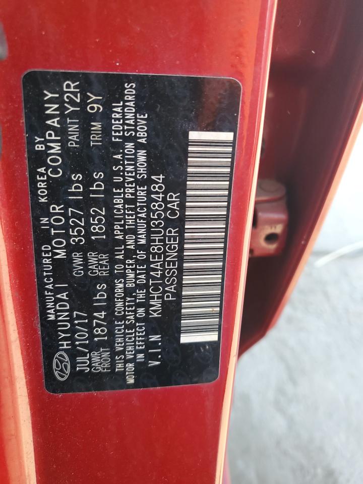 2017 Hyundai Accent Se VIN: KMHCT4AE8HU358484 Lot: 80606735