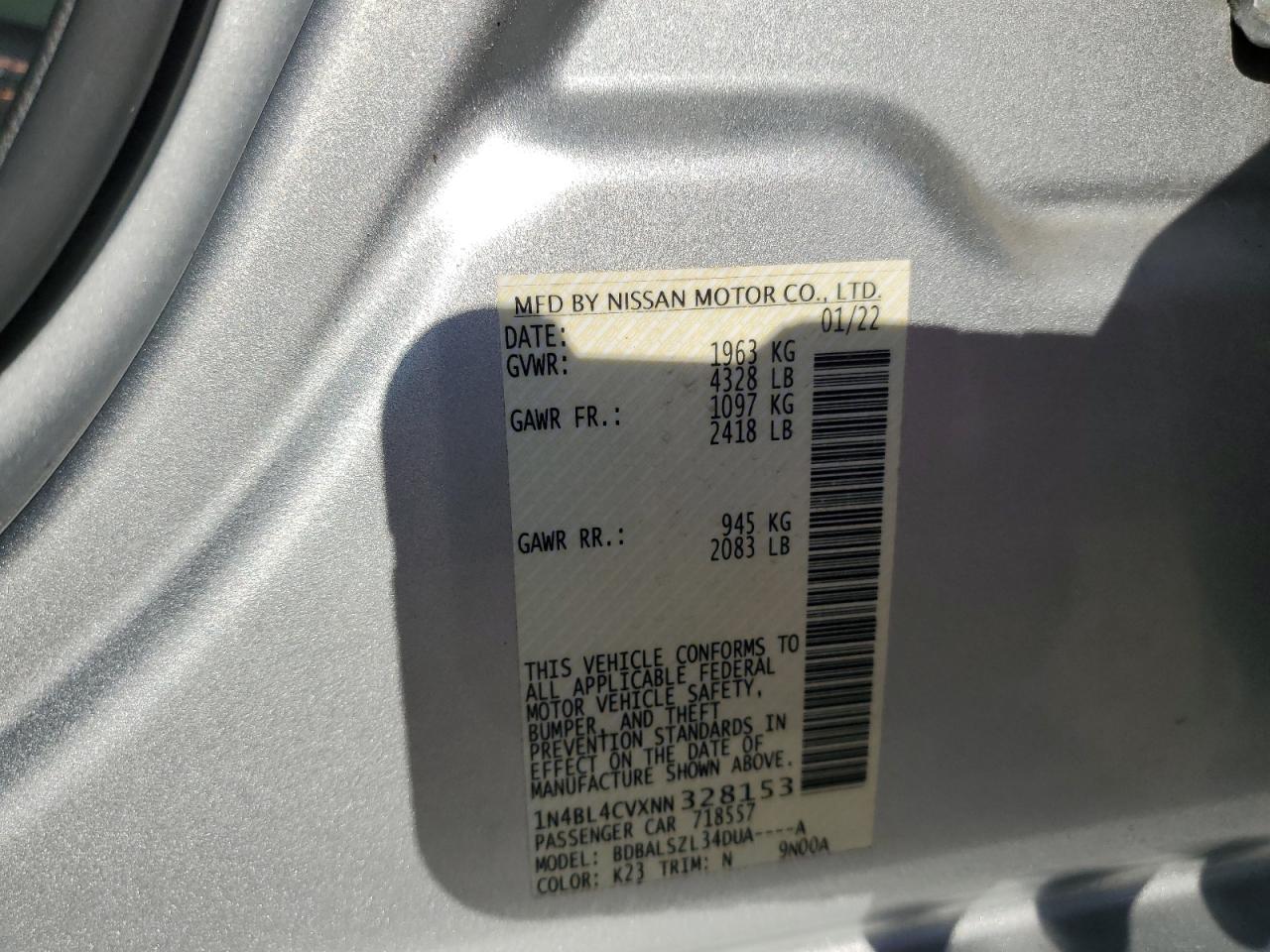 2022 Nissan Altima Sr VIN: 1N4BL4CVXNN328153 Lot: 81397415