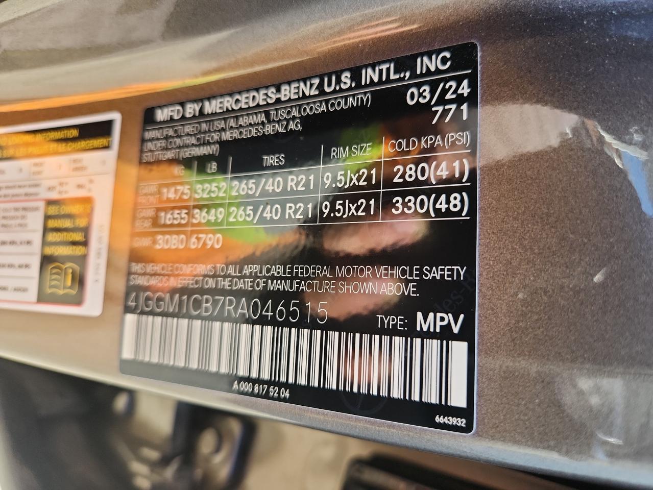 2024 Mercedes-Benz Eqe Suv 350 4Matic VIN: 4JGGM1CB7RA046515 Lot: 80094245