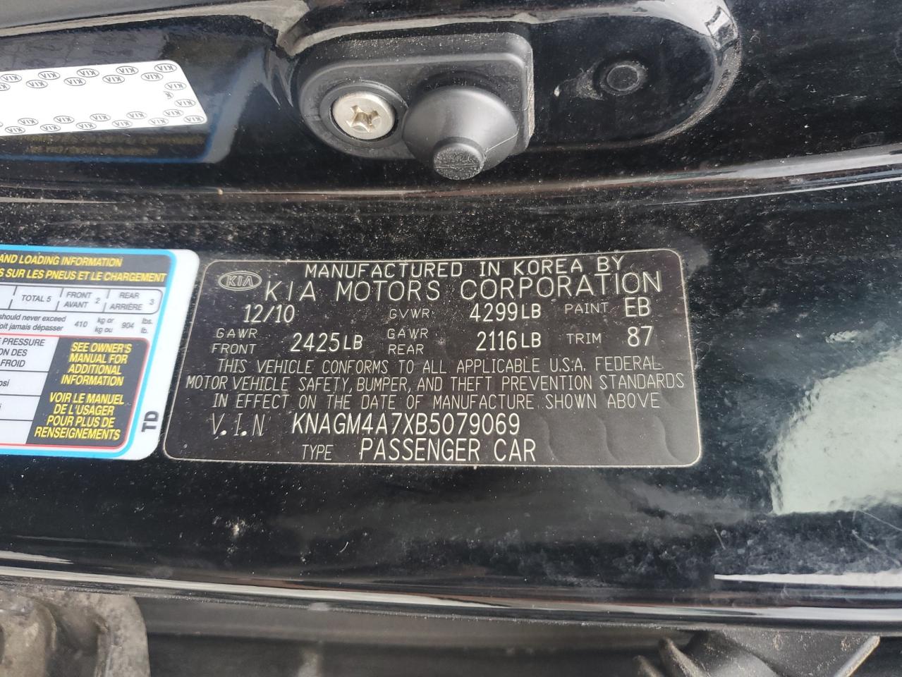 2011 Kia Optima Lx VIN: KNAGM4A7XB5079069 Lot: 81773255