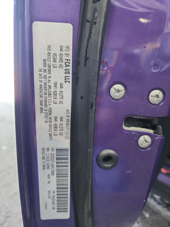 2016 Dodge Challenger R/T Scat Pack VIN: 2C3CDZFJ4GH118990 Lot: 71266475