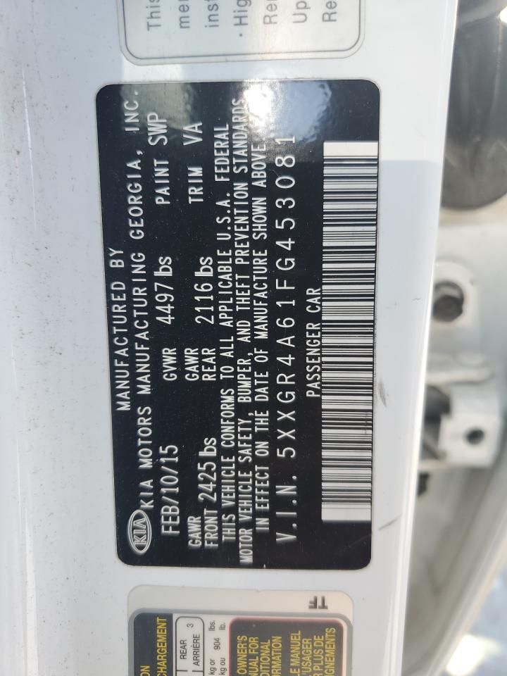 2015 Kia Optima Sx VIN: 5XXGR4A61FG453081 Lot: 71003215