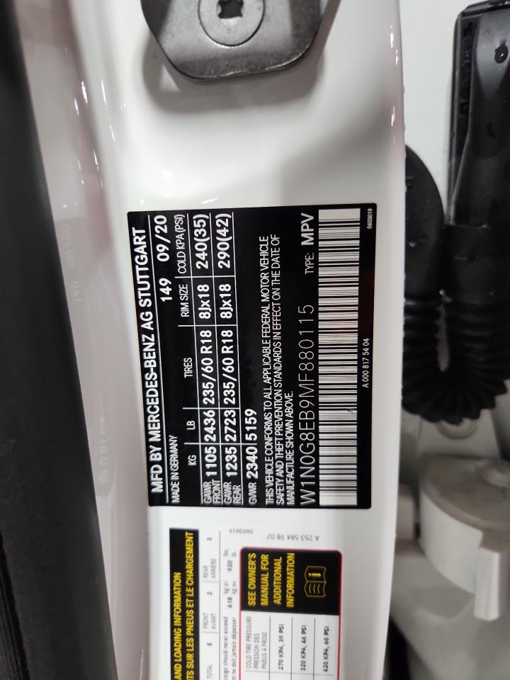 2021 Mercedes-Benz Glc 300 4Matic VIN: W1N0G8EB9MF880115 Lot: 71022185