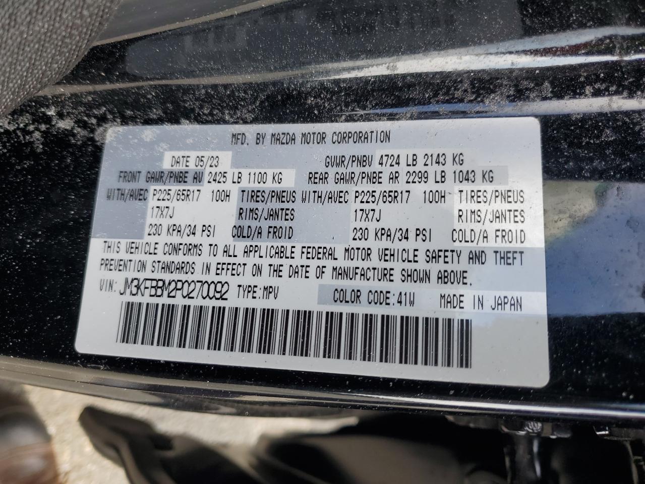 2023 Mazda Cx-5 Select VIN: JM3KFBBM2P0270092 Lot: 81256855