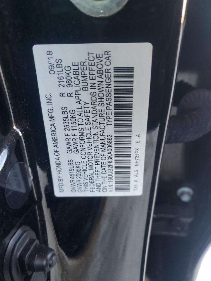 2019 Acura Tlx Technology VIN: 19UUB2F63KA006862 Lot: 71971005