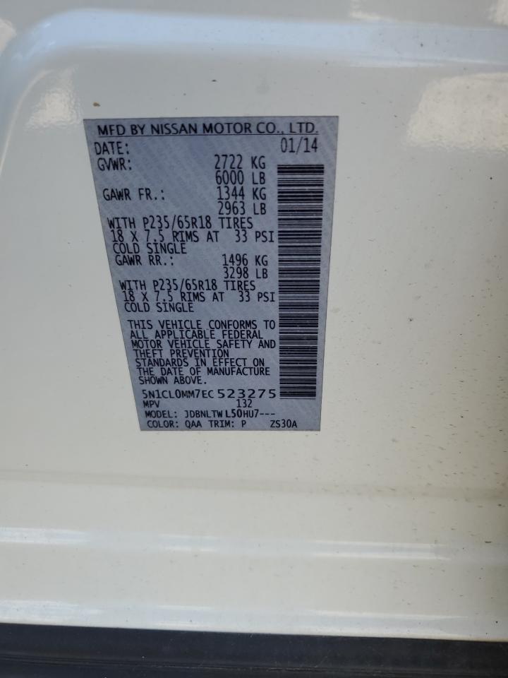 2014 Infiniti Qx60 Hybrid VIN: 5N1CL0MM7EC523275 Lot: 84759605