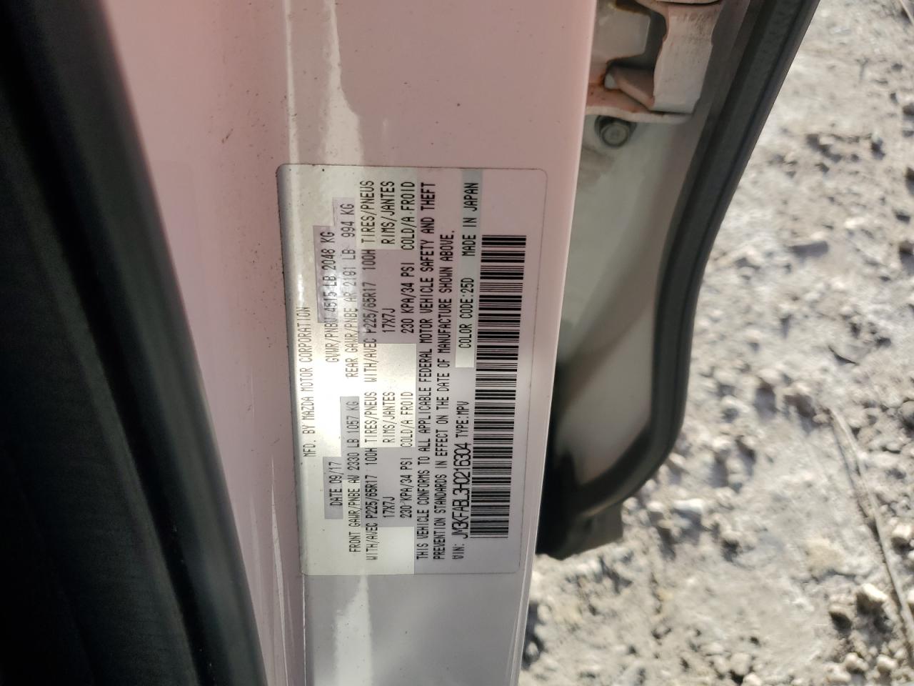 2017 Mazda Cx-5 Sport VIN: JM3KFABL3H0216304 Lot: 82098555