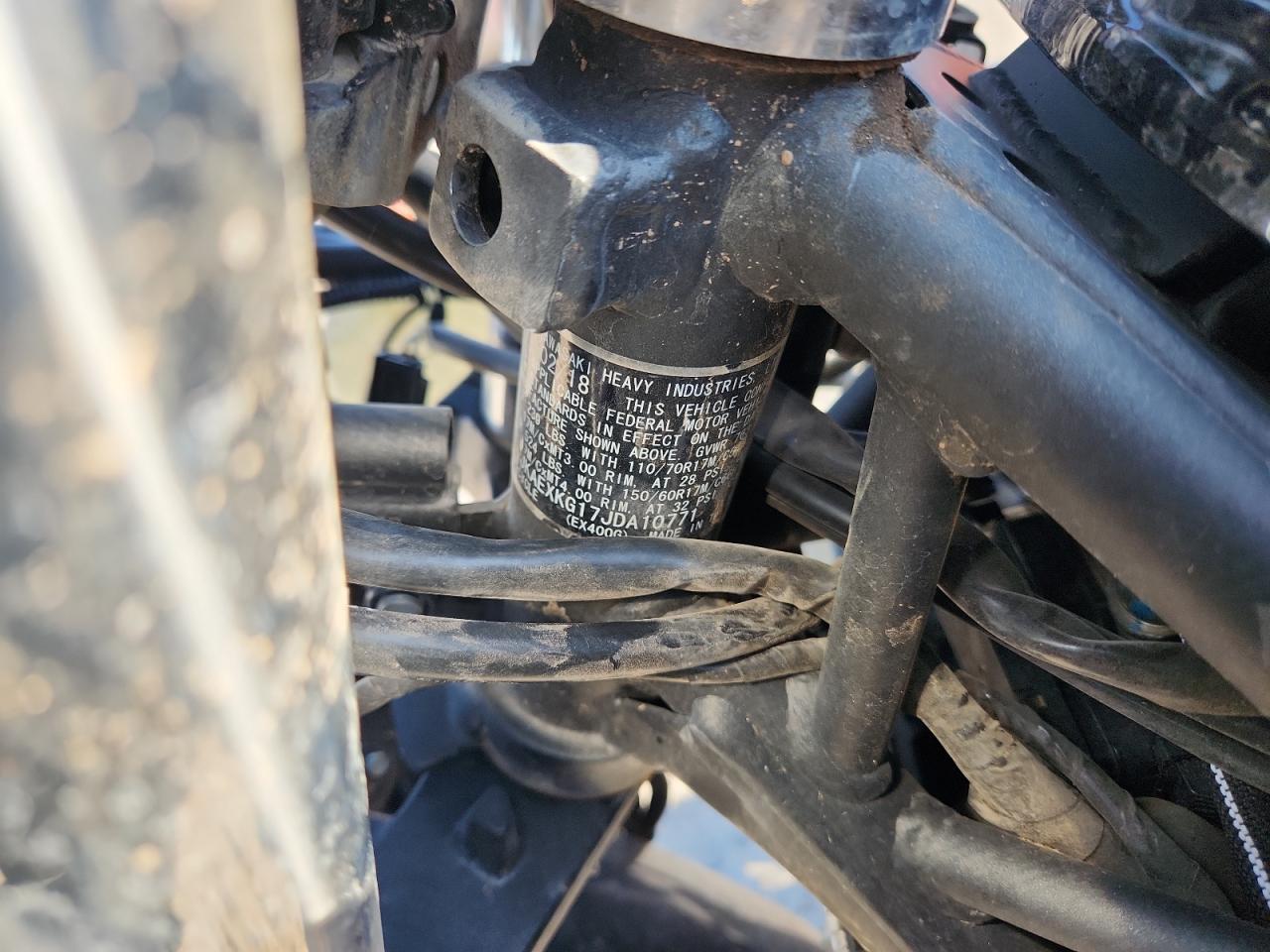 2018 Kawasaki Ex400 VIN: JKAEXKG17JDA10771 Lot: 80575985