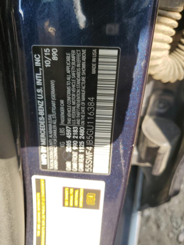 2016 Mercedes-Benz C 300 VIN: 55SWF4JB5GU116384 Lot: 69498345