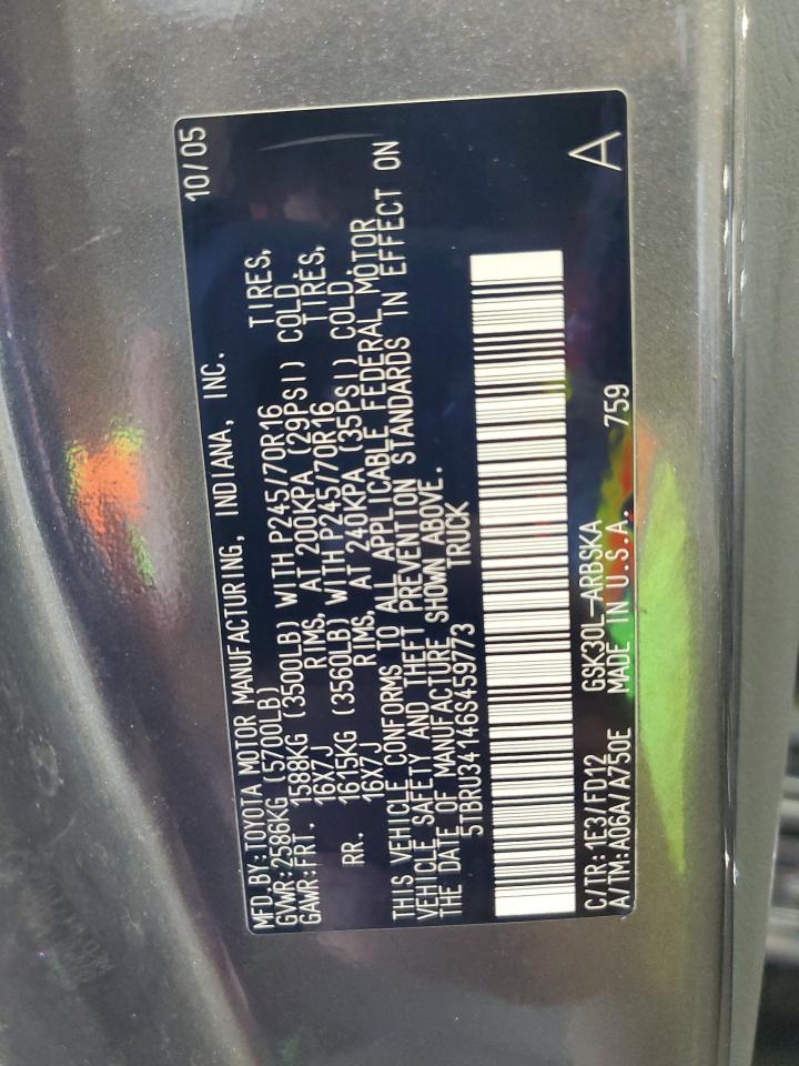 2006 Toyota Tundra Access Cab Sr5 VIN: 5TBRU34146S459773 Lot: 81832515