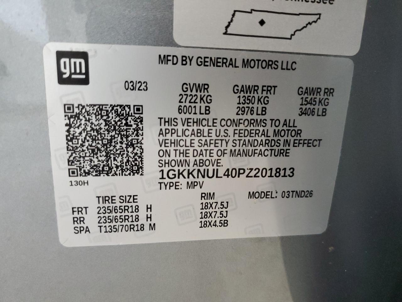 2023 GMC Acadia Slt VIN: 1GKKNUL40PZ201813 Lot: 82077855