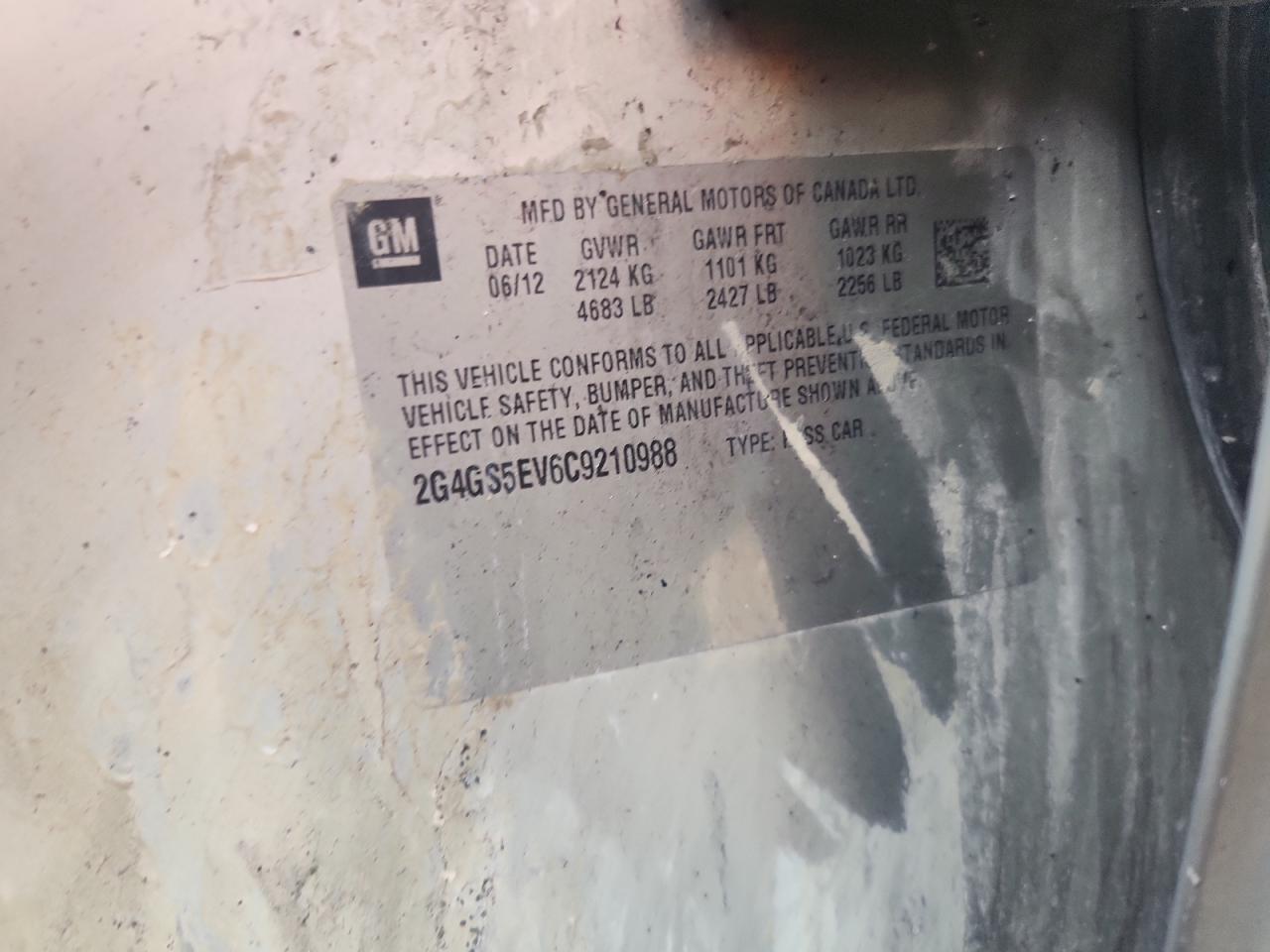 2012 Buick Regal Premium VIN: 2G4GS5EV6C9210988 Lot: 71535155