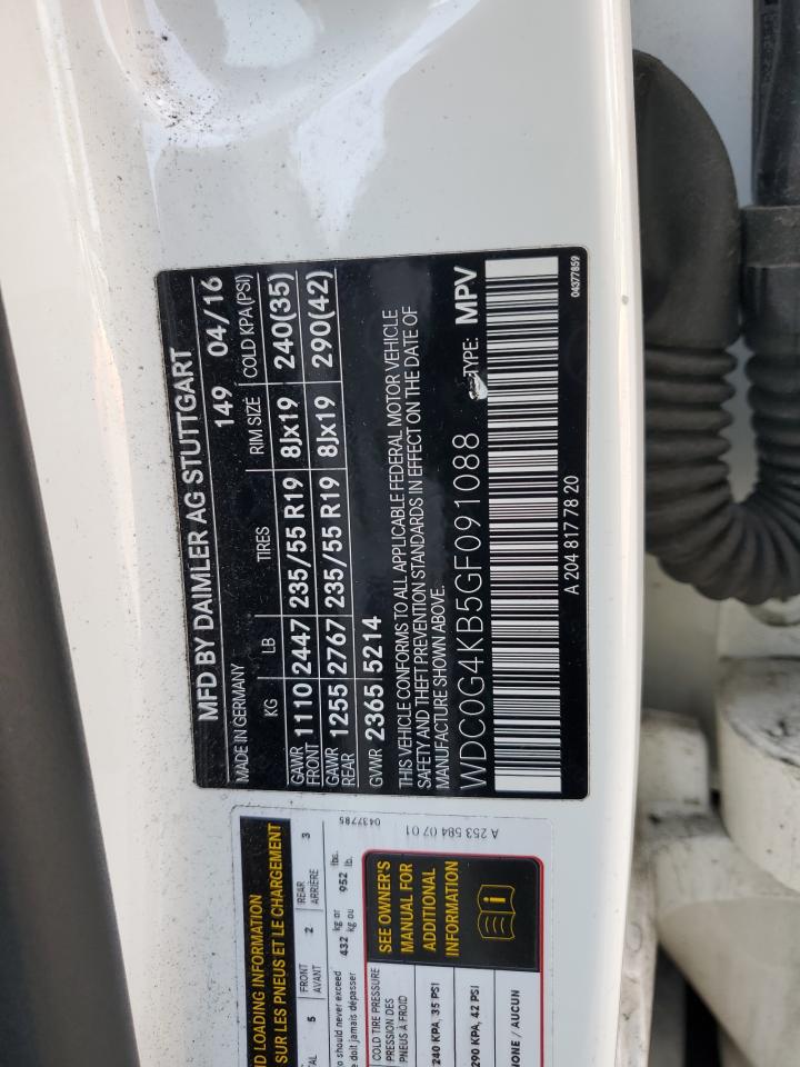 2016 Mercedes-Benz Glc 300 4Matic VIN: WDC0G4KB5GF091088 Lot: 81409525