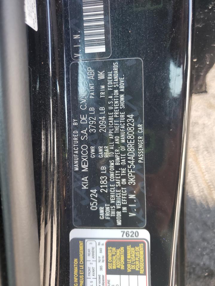 2024 Kia Forte Gt Line VIN: 3KPF54AD8RE808234 Lot: 81116555