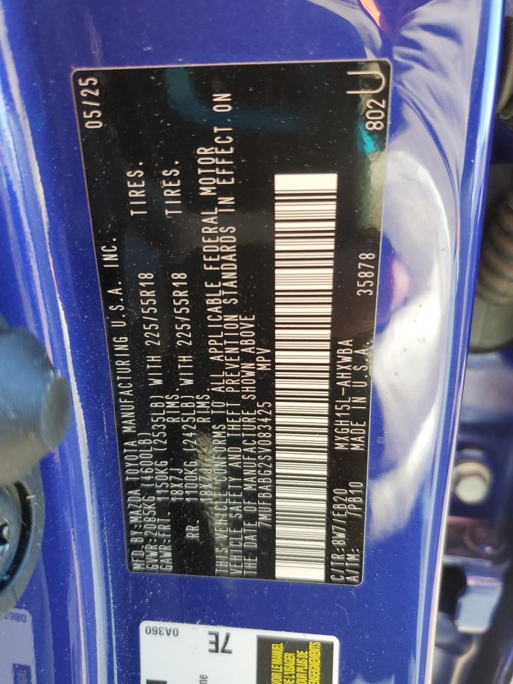 2025 Toyota Corolla Cross Se VIN: 7MUFBABG2SV083425 Lot: 84622645