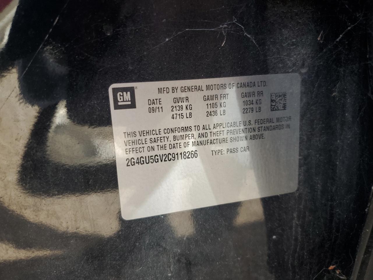 2012 Buick Regal Premium VIN: 2G4GU5GV2C9118266 Lot: 71267605