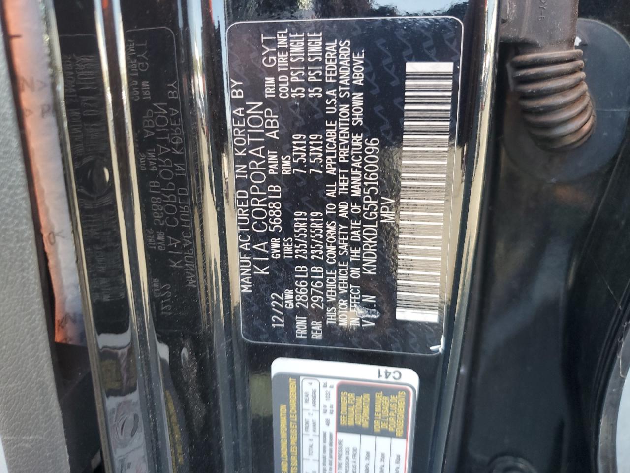 2023 Kia Sorento Sxp VIN: KNDRKDLG5P5160096 Lot: 81709485