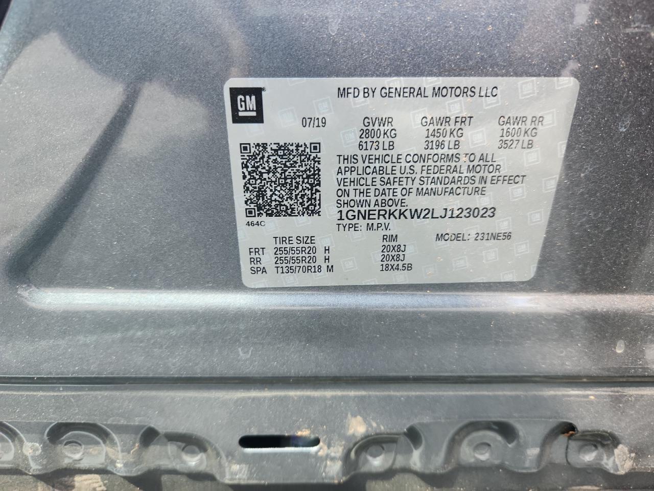 2020 Chevrolet Traverse Premier VIN: 1GNERKKW2LJ123023 Lot: 81570405