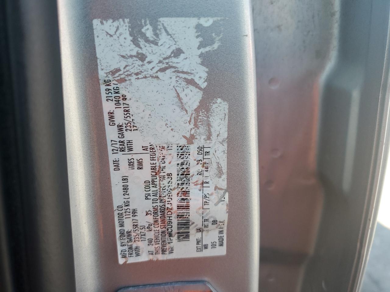 2018 Ford Escape Sel VIN: 1FMCU9HD7JUB01538 Lot: 80437355