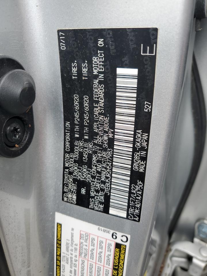 2017 Toyota 4Runner Sr5/Sr5 Premium VIN: JTEBU5JR2H5477983 Lot: 71976195