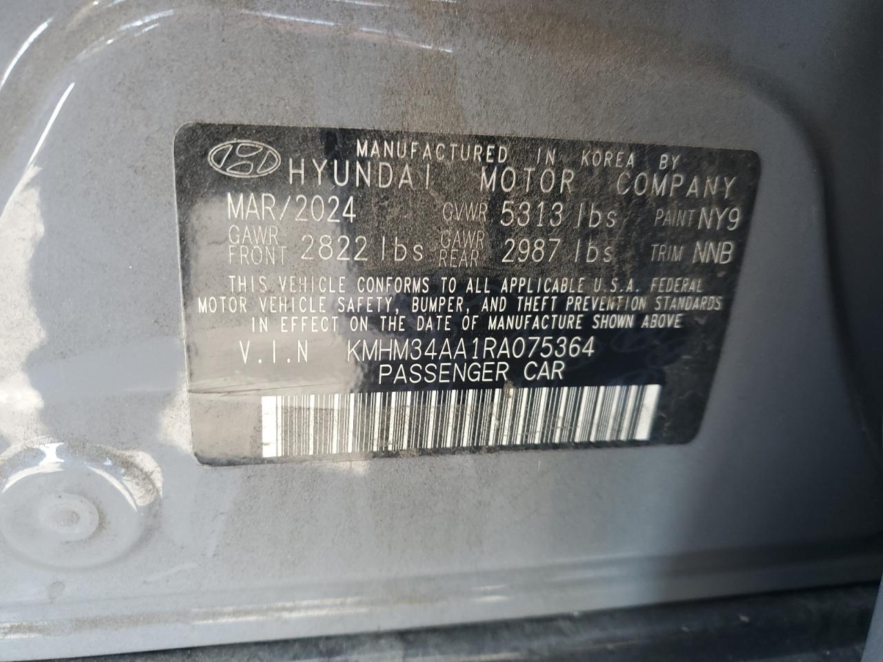 2024 Hyundai Ioniq 6 Sel VIN: KMHM34AA1RA075364 Lot: 84638175