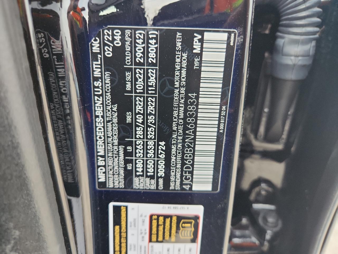 2022 Mercedes-Benz Gle Coupe Amg 53 4Matic VIN: 4JGFD6BB2NA683834 Lot: 81050785