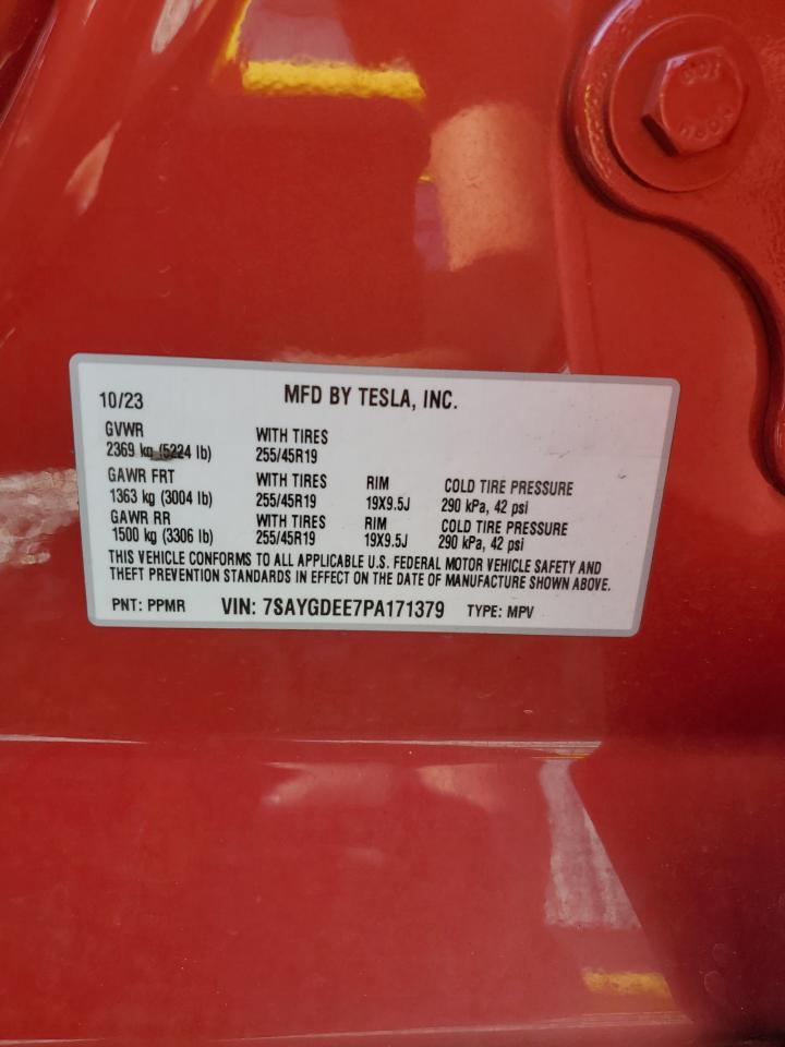 2023 Tesla Model Y VIN: 7SAYGDEE7PA171379 Lot: 84025795