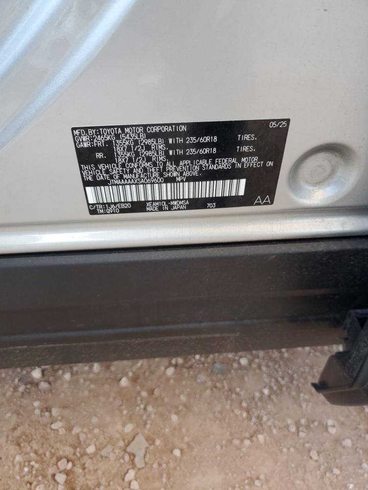 2025 Toyota Bz4X Xle VIN: JTMAAAAAXSA069600 Lot: 80578635