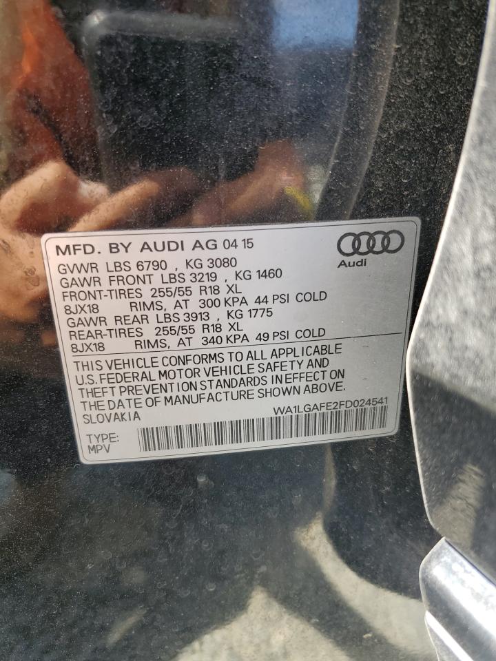 2015 Audi Q7 Premium Plus VIN: WA1LGAFE2FD024541 Lot: 80891105