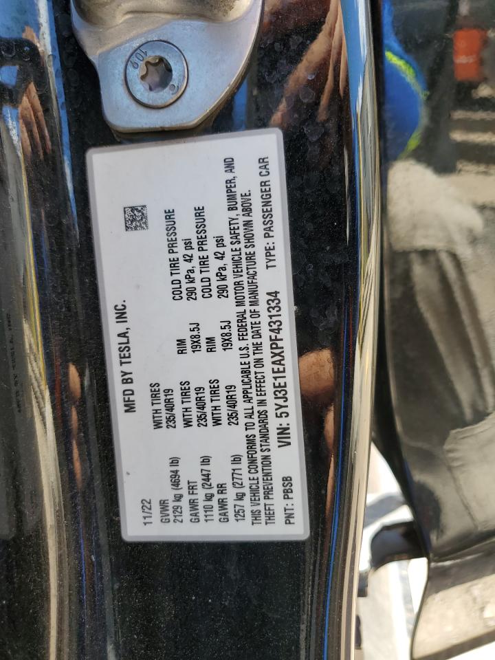 2023 Tesla Model 3 VIN: 5YJ3E1EAXPF431334 Lot: 80687415