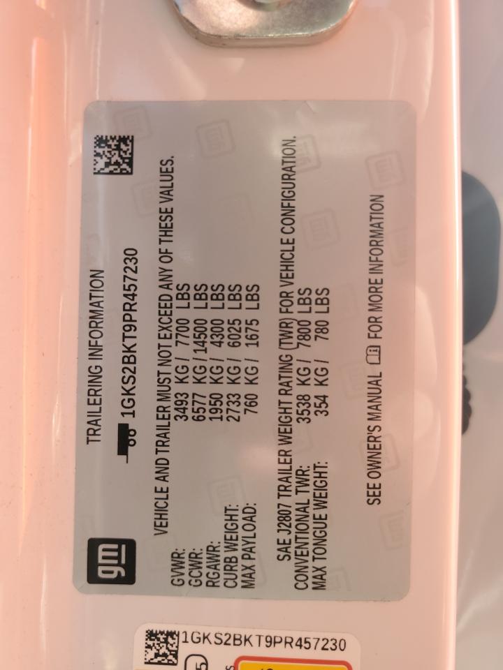 2023 GMC Yukon Slt VIN: 1GKS2BKT9PR457230 Lot: 81299825