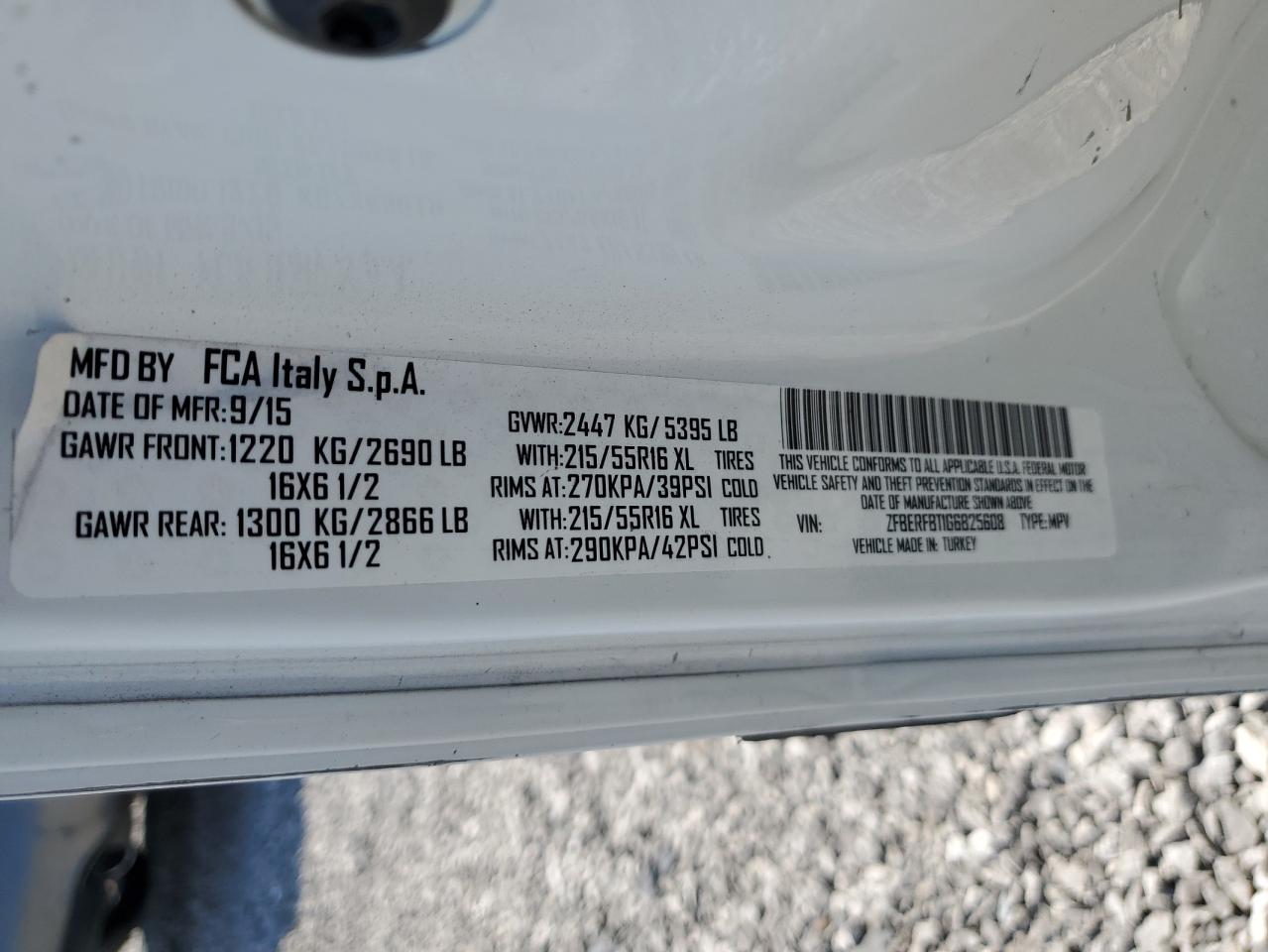 2016 Ram Promaster City Slt VIN: ZFBERFBT1G6B25608 Lot: 72025895