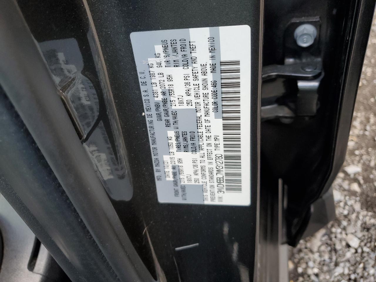 2021 Mazda Cx-30 Select VIN: 3MVDMBBL7MM312780 Lot: 81736835