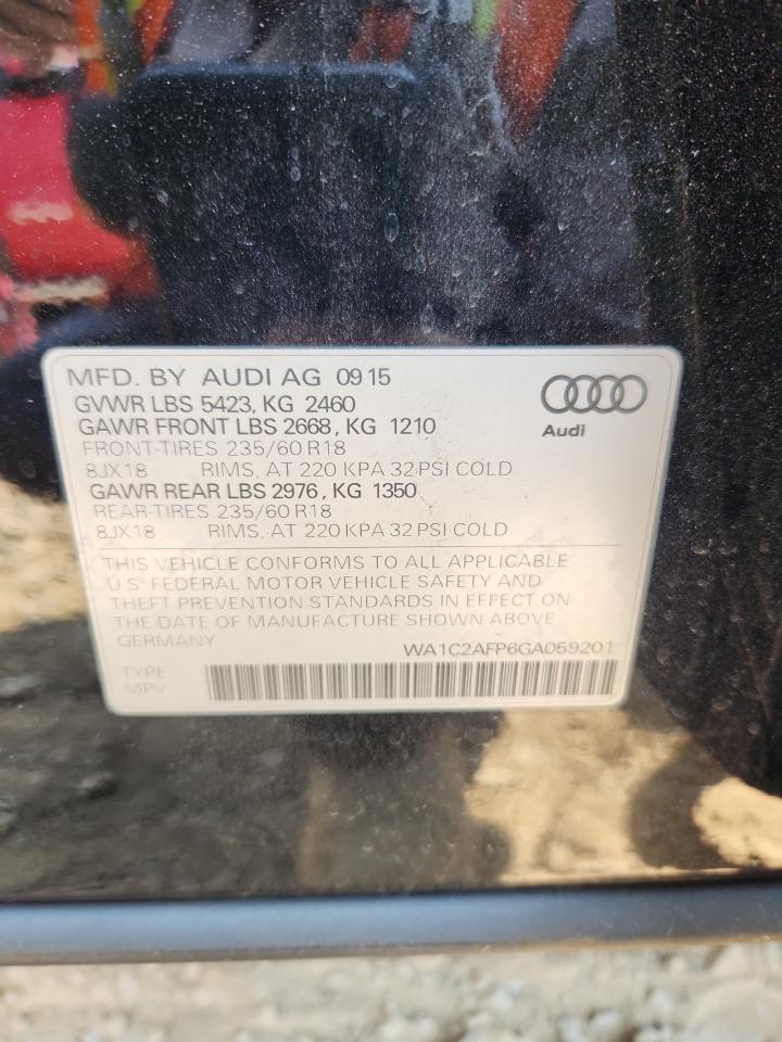 2016 Audi Q5 Premium VIN: WA1C2AFP6GA059201 Lot: 80356795