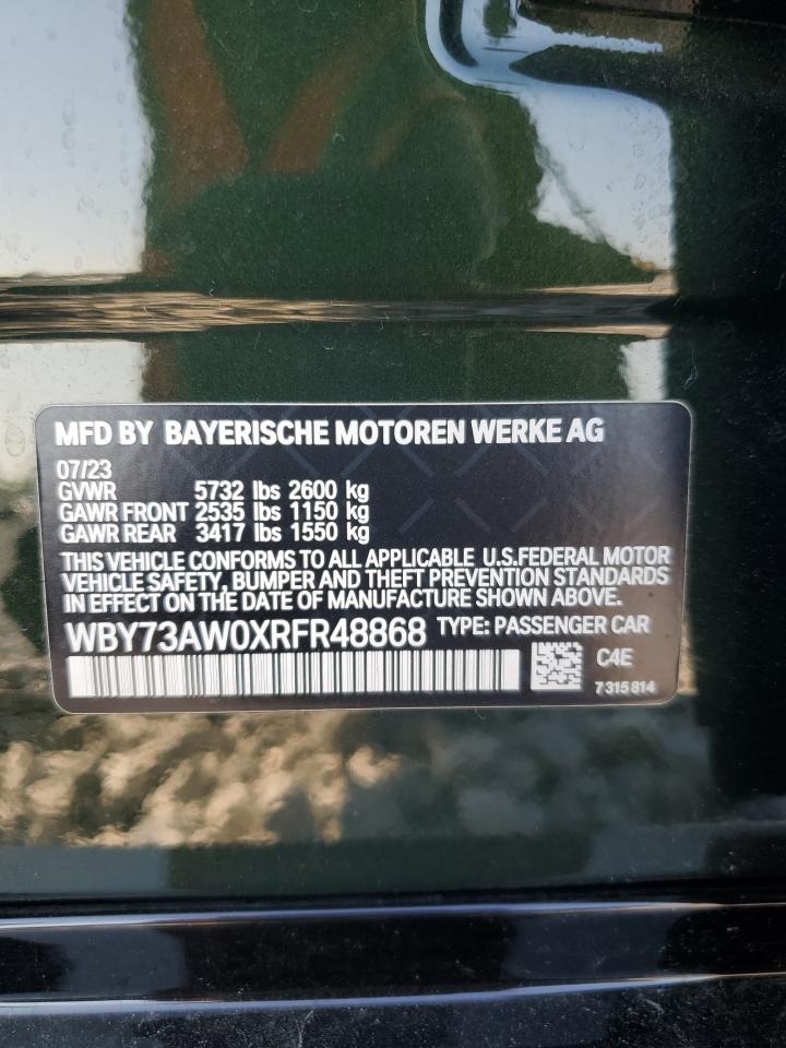 2024 BMW I4 Edrive 40 VIN: WBY73AW0XRFR48868 Lot: 84171405