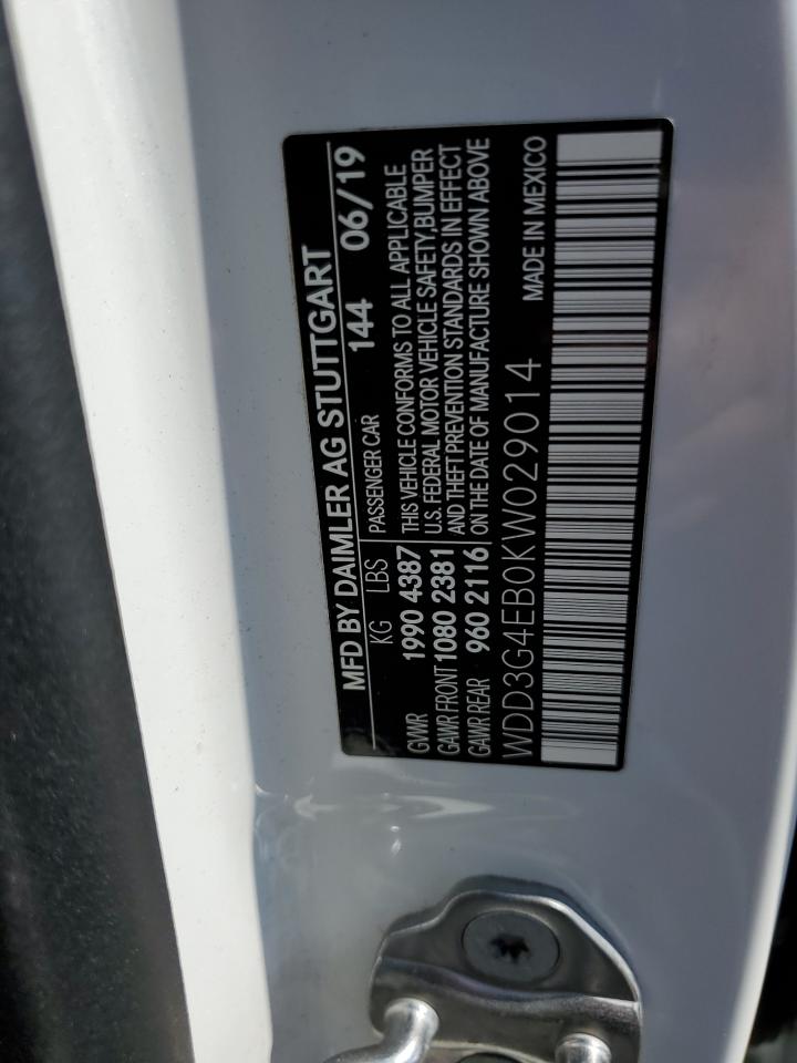 2019 Mercedes-Benz A 220 VIN: WDD3G4EB0KW029014 Lot: 80678175