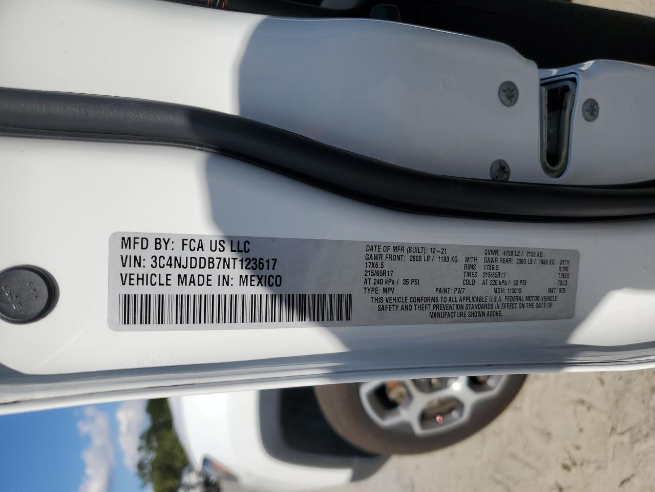 2022 Jeep Compass Trailhawk VIN: 3C4NJDDB7NT123617 Lot: 81794435