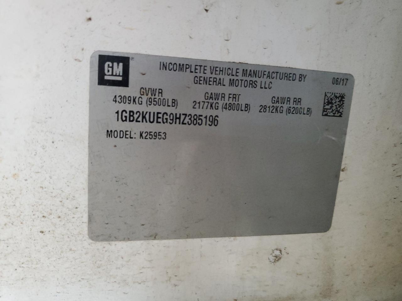 2017 Chevrolet Silverado K2500 Heavy Duty VIN: 1GB2KUEG9HZ385196 Lot: 84614785