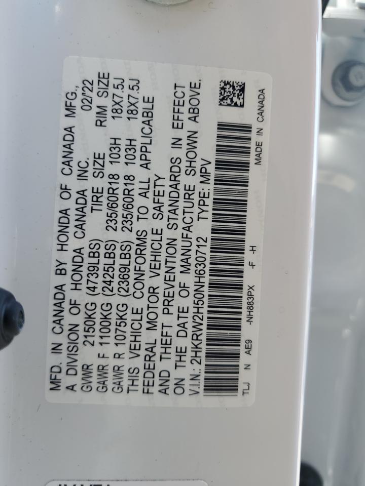 2022 Honda Cr-V Ex VIN: 2HKRW2H50NH630712 Lot: 81428035