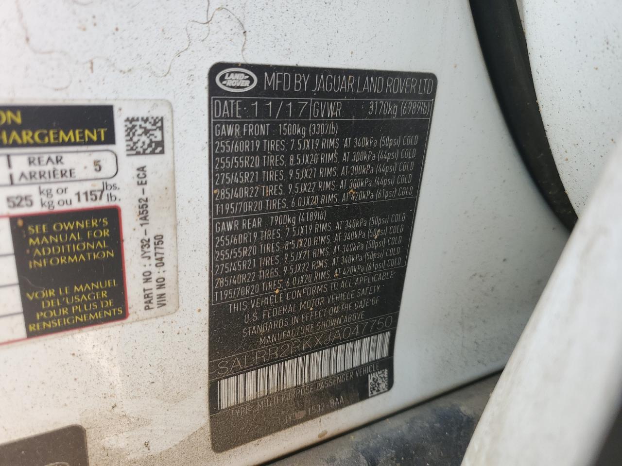 2018 Land Rover Discovery Hse VIN: SALRR2RKXJA047750 Lot: 81132095