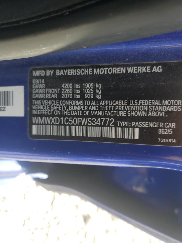 2015 Mini Cooper Countryman Jcw VIN: WMWXD1C50FWS34772 Lot: 71863555