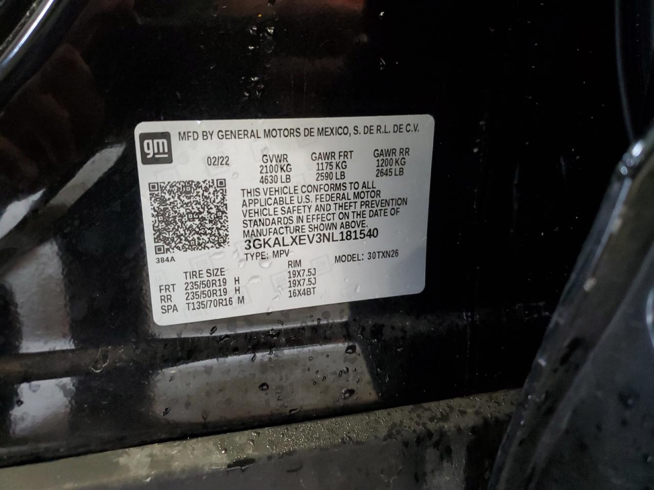 2022 GMC Terrain Denali VIN: 3GKALXEV3NL181540 Lot: 81711385