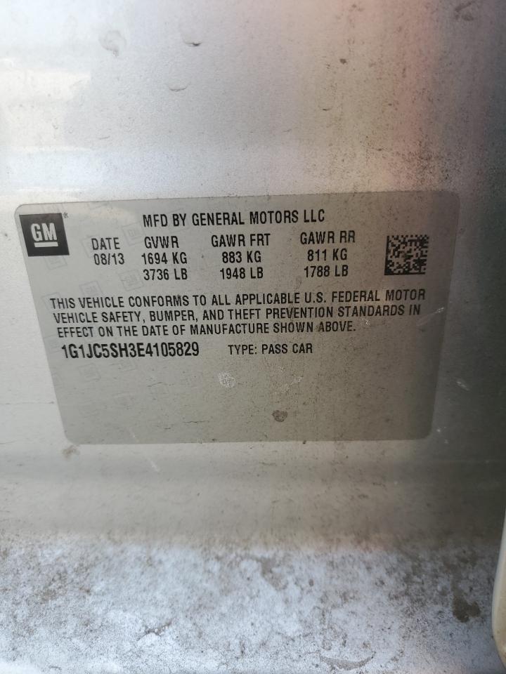 2014 Chevrolet Sonic Lt VIN: 1G1JC5SH3E4105829 Lot: 81824535