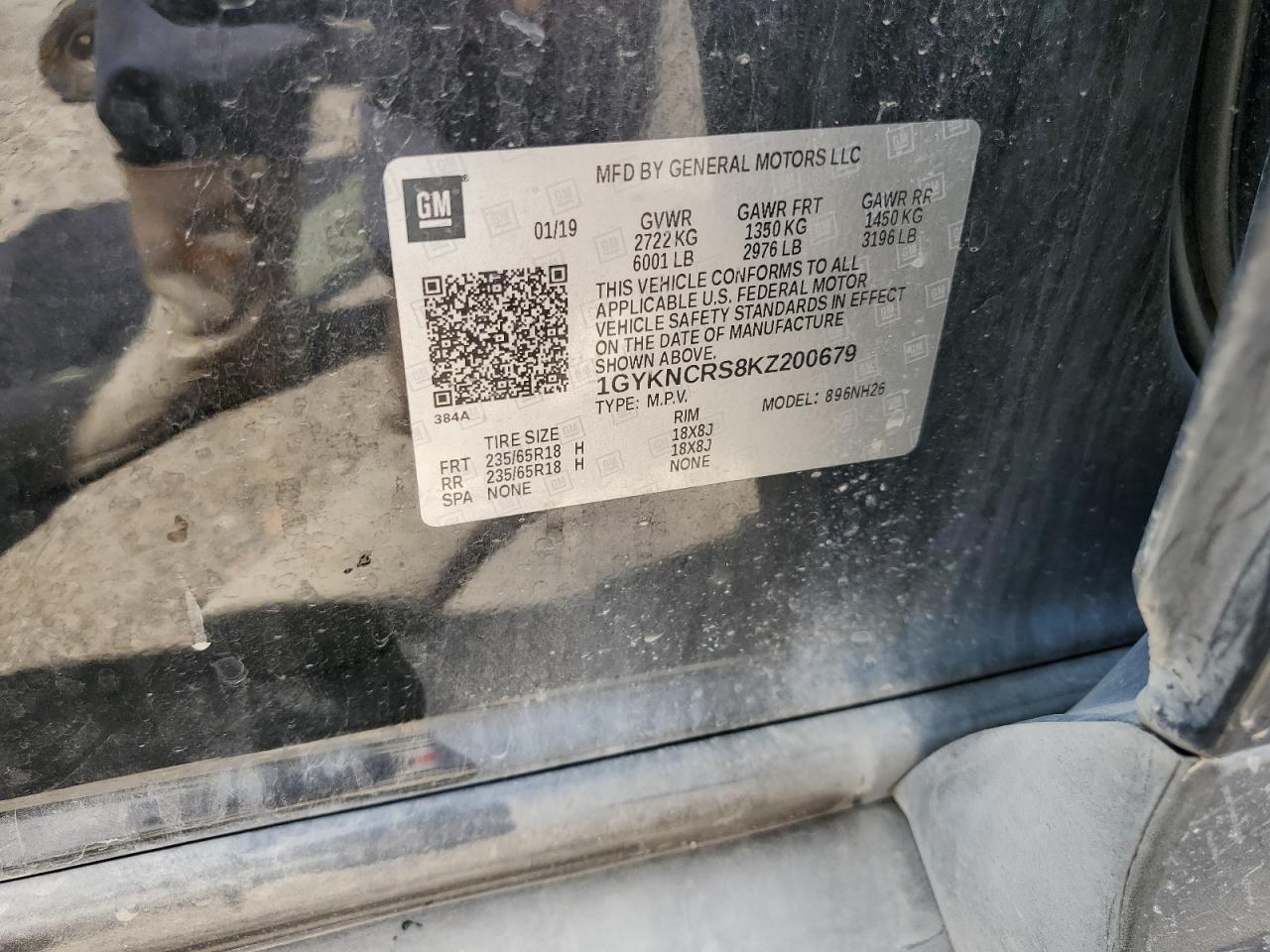 2019 Cadillac Xt5 Luxury VIN: 1GYKNCRS8KZ200679 Lot: 69854875